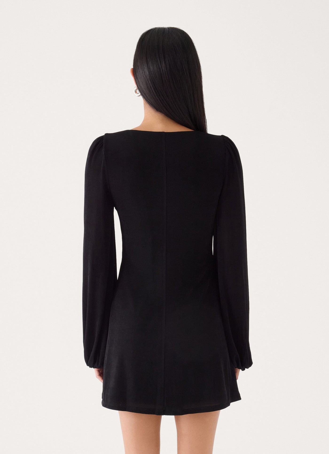 Venus Affair Long Sleeve Mini Dress - Black view 3