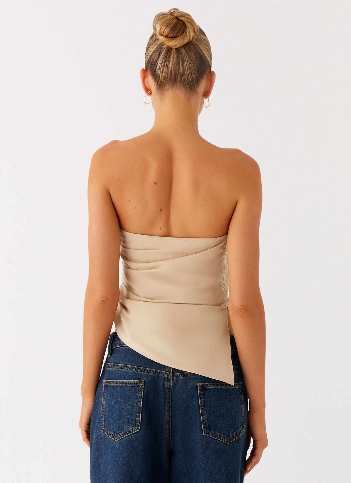 Briana Strapless Top - Tan view 3