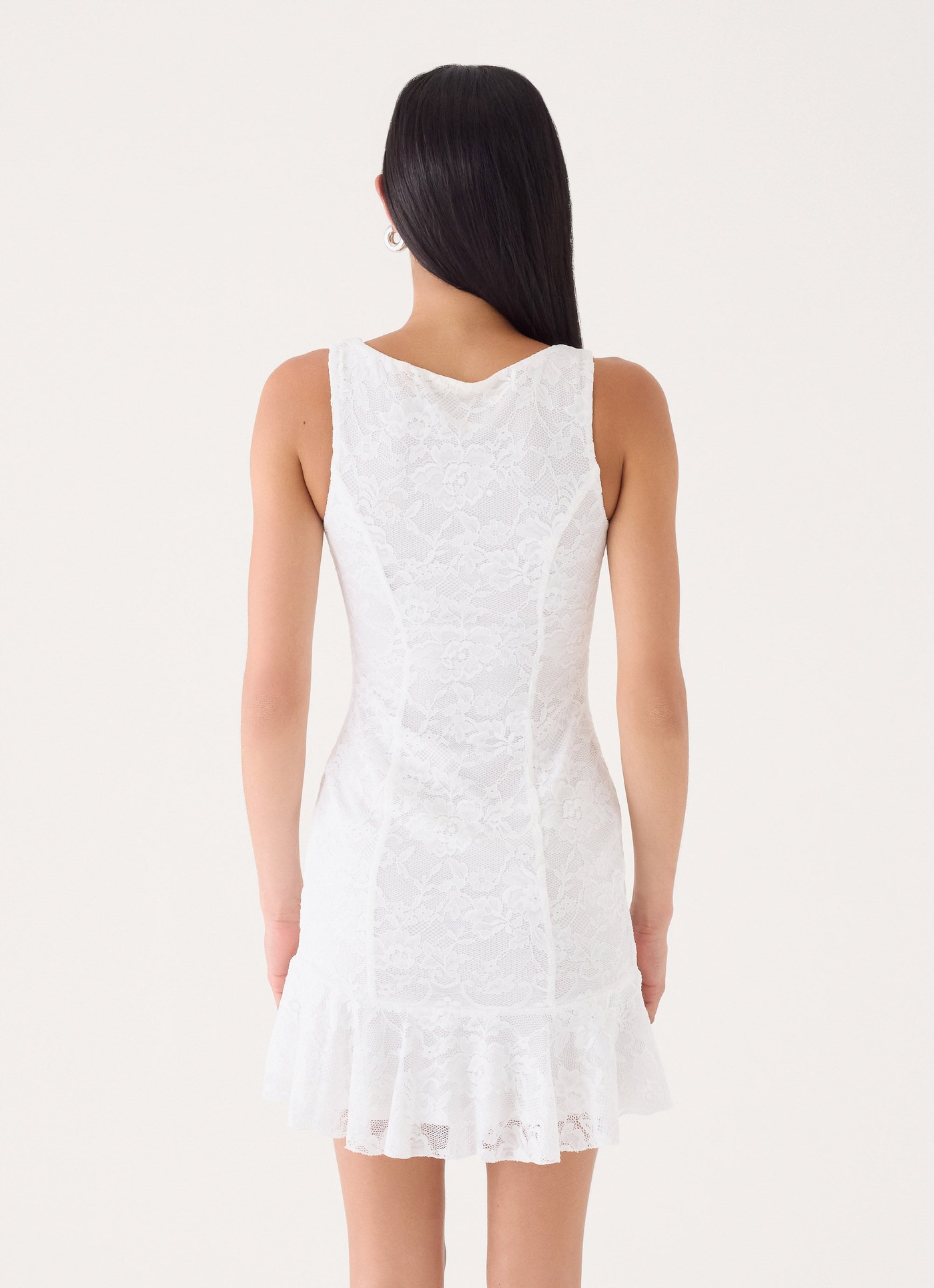 Sweet Verona Lace Mini Dress - White view 3
