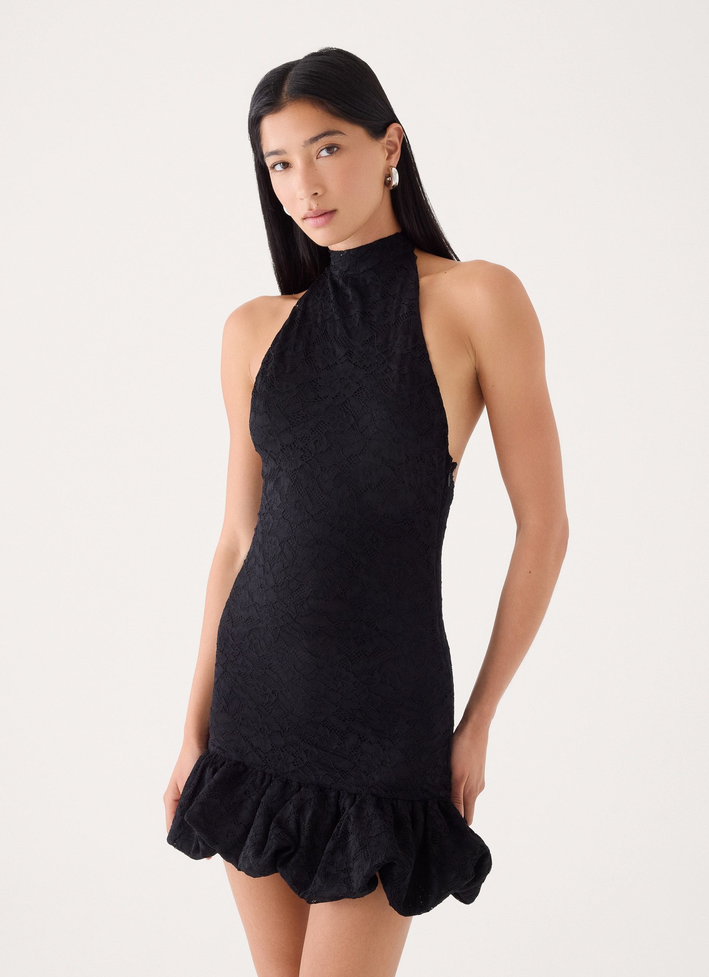 Anari Lace Mini Dress - Black view 3