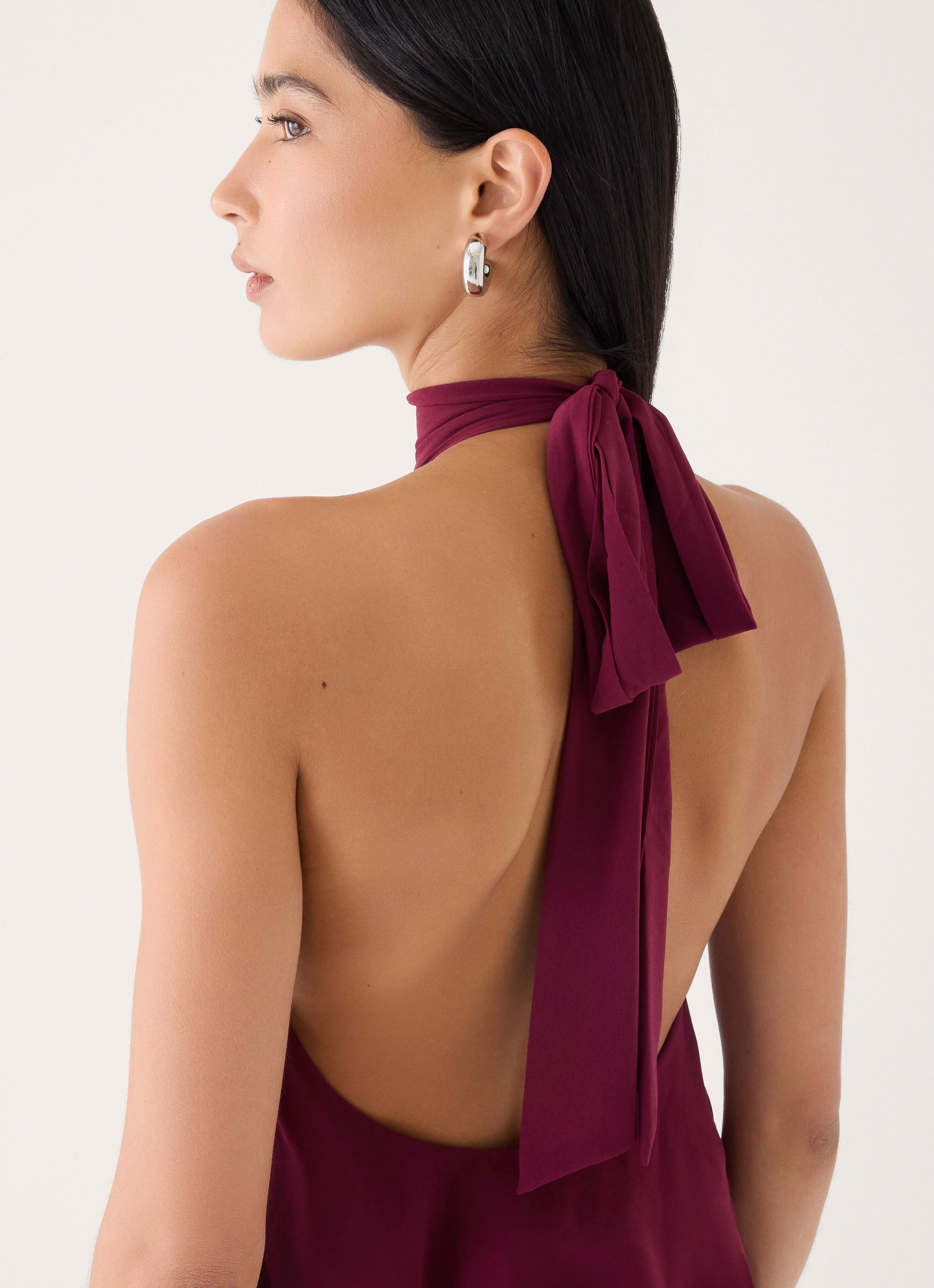 Vira Halter Mini Dress - Plum view 4